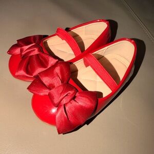 Charming Red Bow Kids Dress Shoes